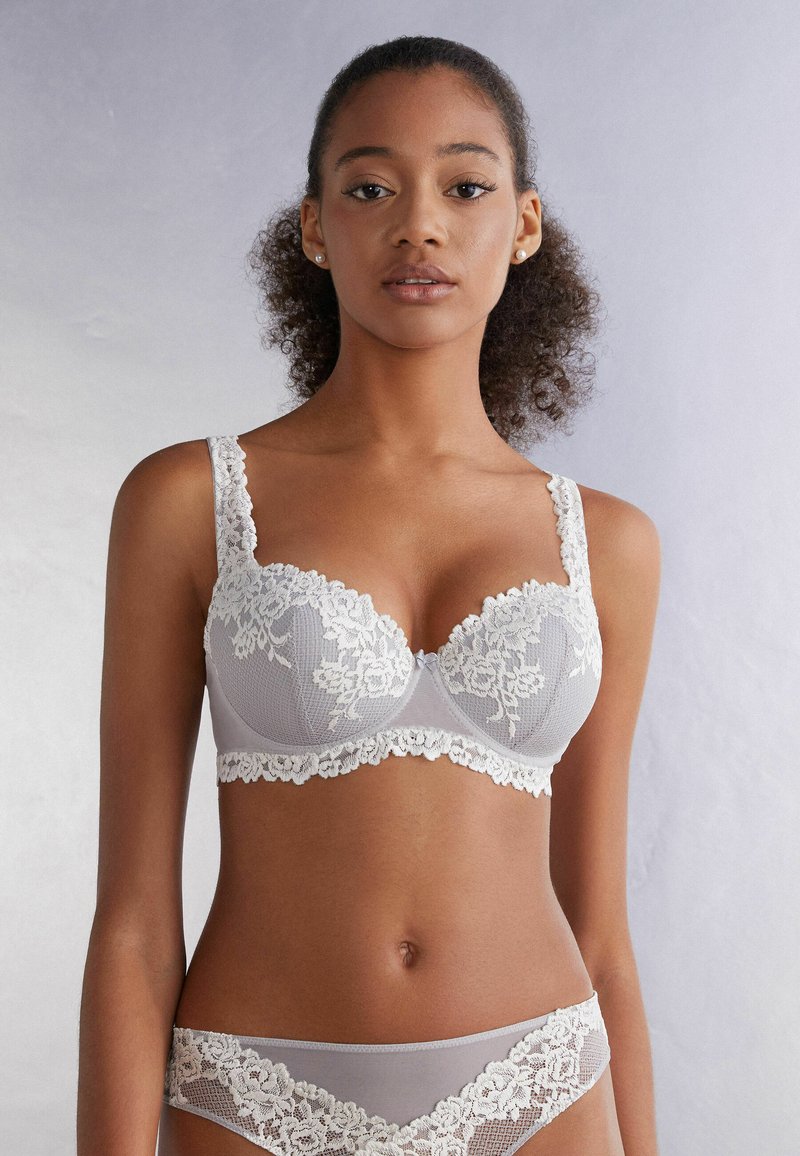 Intimissimi SOFIA IN PRETTY FLOWERS - Podprsenka s kosticemi - weiß j ice grey talco
