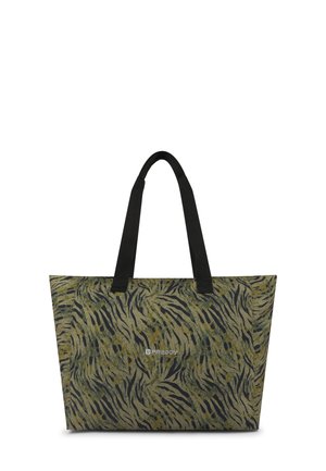 SHOPPER IN ANIMALIER CON ZIP - Sac à main - green