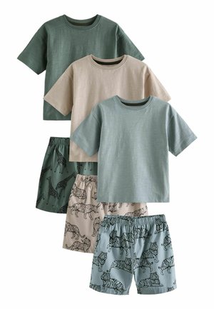 Next 3 PACK SET REGULAR FIT - Nachtwäsche Set - cement khaki blue animals