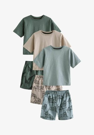 Next 3 PACK SET REGULAR FIT - Pizsama szett - cement khaki blue animals