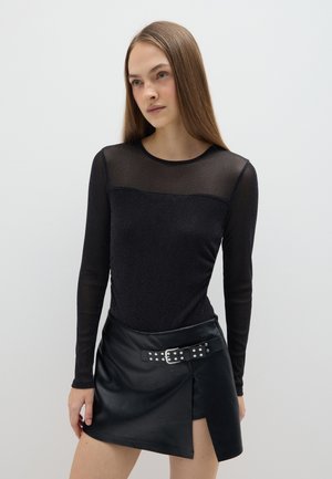 WITHOUT CUPS WITH TRANSPARENCIES - Bluse - gunmetal