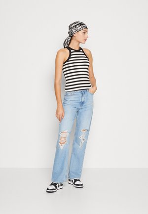 Monki Topp - white light/black and green khaki