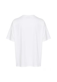 T-shirt en coton blanc à manches courtes et col rond, avec une coupe décontractée et une texture lisse. Vue arrière simple, sans motifs.