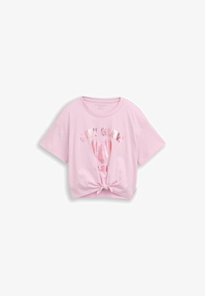 TOM TAILOR, TOM TAILOR T-SHIRT CROPPED T-SHIRT MIT KOTEN-DETAIL - T-Shirt print - cold pink
