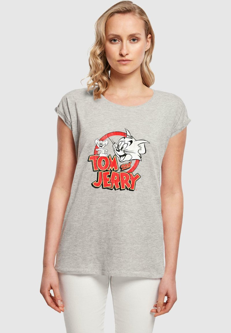 ABSOLUTE CULT TOM AND JERRY - LOGO - T-shirts med print - heather grey