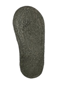 Black rubber insole with a textured surface and rounded shape, designed for enhanced grip and comfort. Bottom is slightly curved.