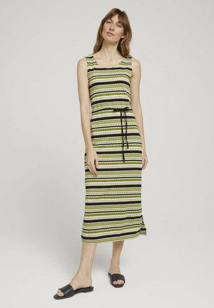 Day dress - green multicolor stripe
