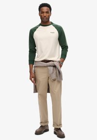 Superdry & Co ESSENTIAL LOGO - Longsleeve - oatmeal enamel green