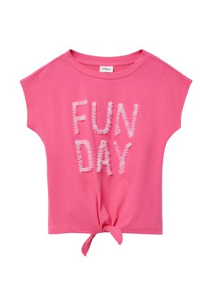 MIT APPLIKATION UND KNOTENDETAIL - T-Shirt print - pink