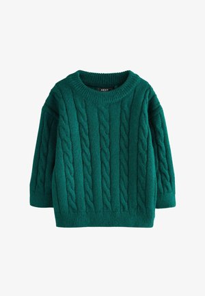 Next, REGULAR FIT - CABLE CREW NECK - Strickpullover - dark green