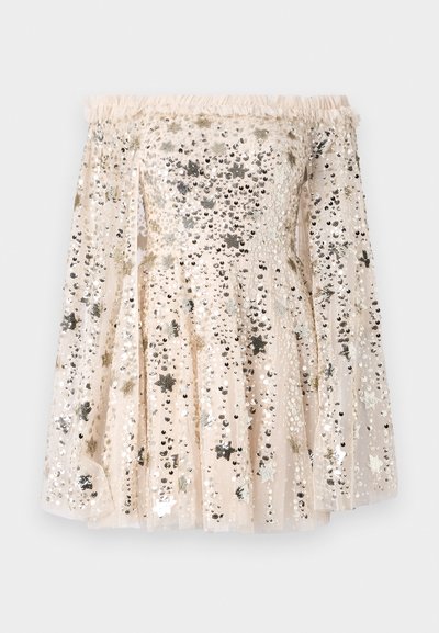Needle & Thread SHOOTING STARS CAPE MICRO DRESS - Pidulikud riided - dust beige/silver dus