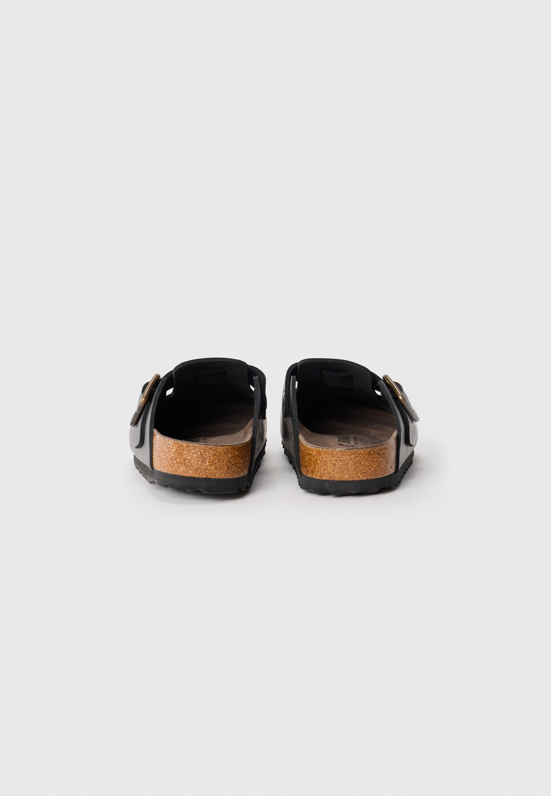 Birkenstock BOSTON WB LE VINTAGE WOOD BLACKN - REGULAR - Mules