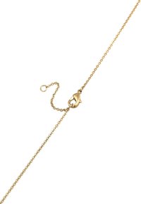 Gouden kettingarmband met een lobster sluiting en een delicate schakelontwerp, voorzien van een kleine verlengkettinkje voor verstelbare lengte.