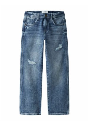 Tiesaus kirpimo džinsai - medium blue denim