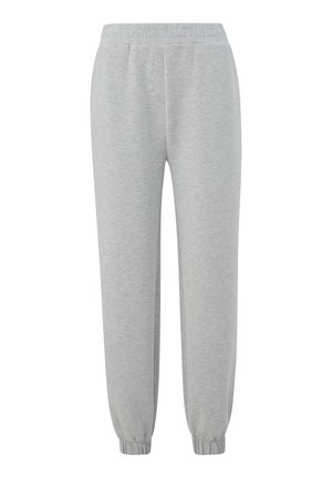 Hellgraue Jogginghosen aus weich gemischtem Baumwollstoff. Mit elastischem Bund und schmal zulaufenden Säumen für einen entspannten Sitz.