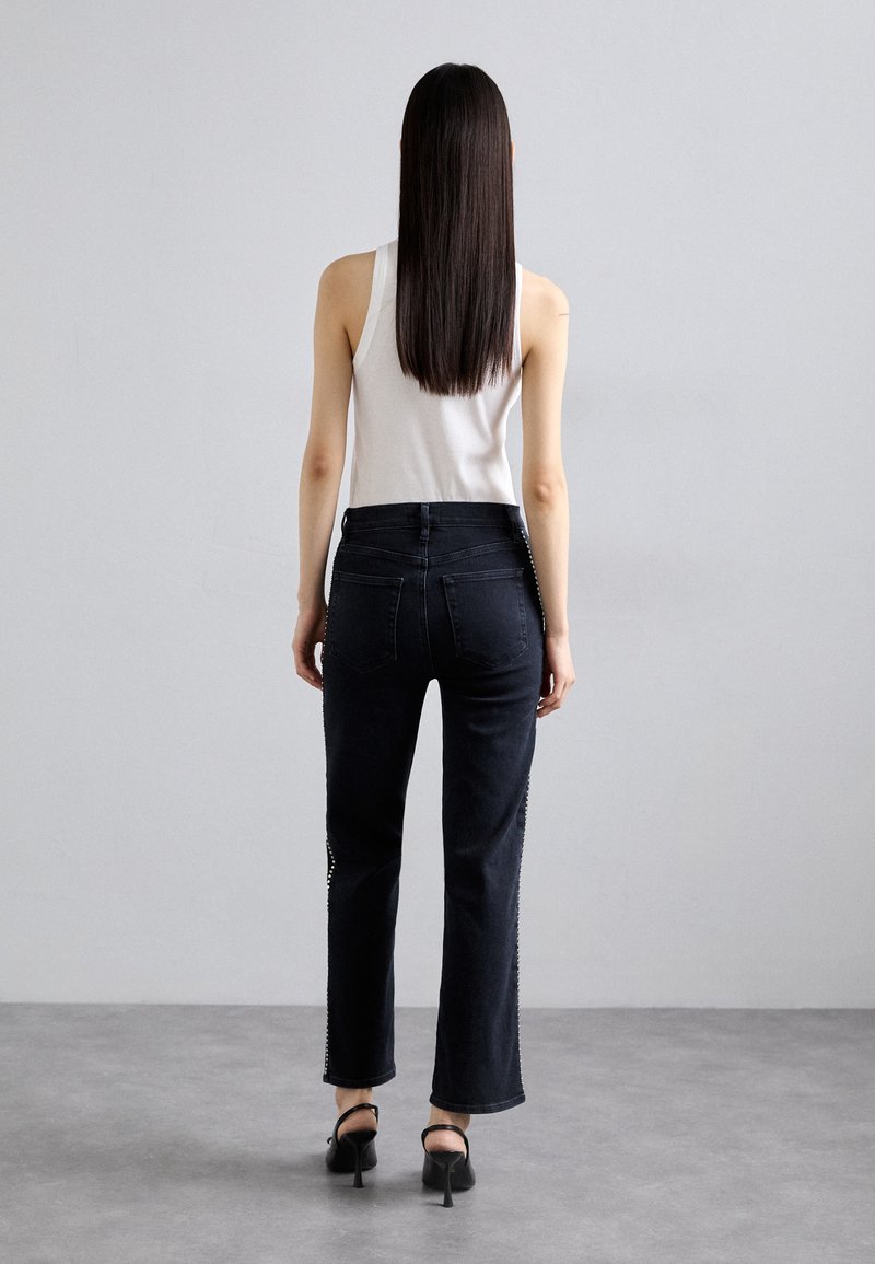 Pantalon Jeans IMAAN X FRAME Noir Déchiré - Taille US26 S, Neuve Avec étiquette, Style Destroy !