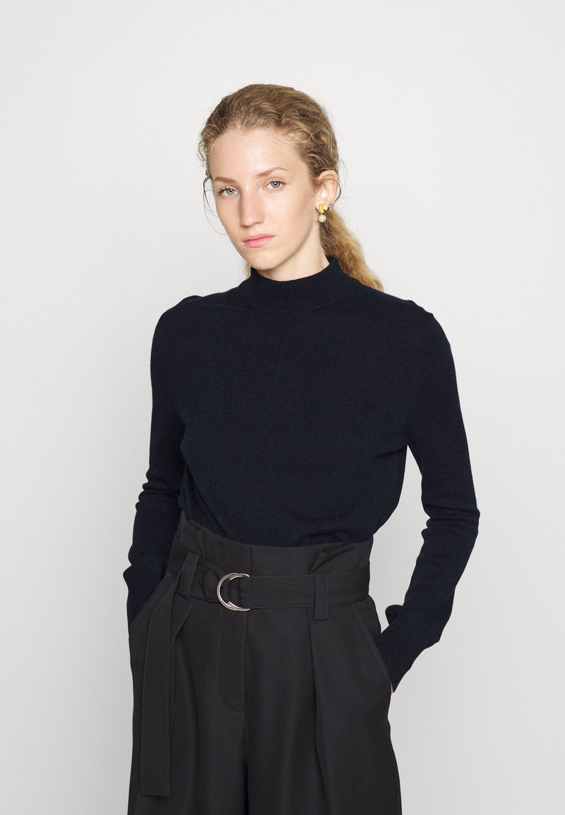 pure cashmere MOCKNECK - Camisola - dark navy