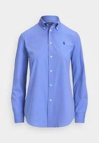 STRETCH SLIM FIT COTTON SHIRT - Button-down blouse - blue