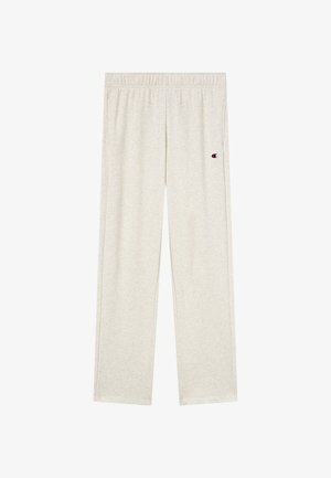 Hellbeige Sweatpants mit geradem Bein, elastischem Bund und kleinem Champion-Logo auf dem linken Oberschenkel.