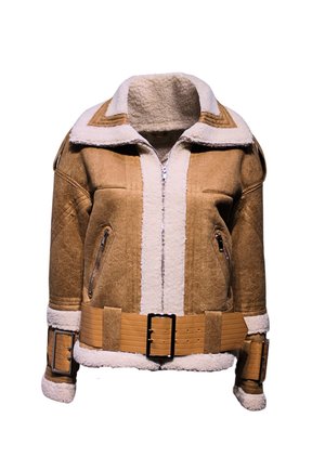 BIKER EFECTO - Chaqueta de cuero sintético - camel