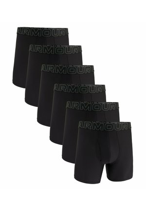 Schwarze Boxershorts im 5er-Pack mit einem weichen elastischen Bund mit "ARMOUR"-Logo, glattem Stoff und figurbetontem Design.