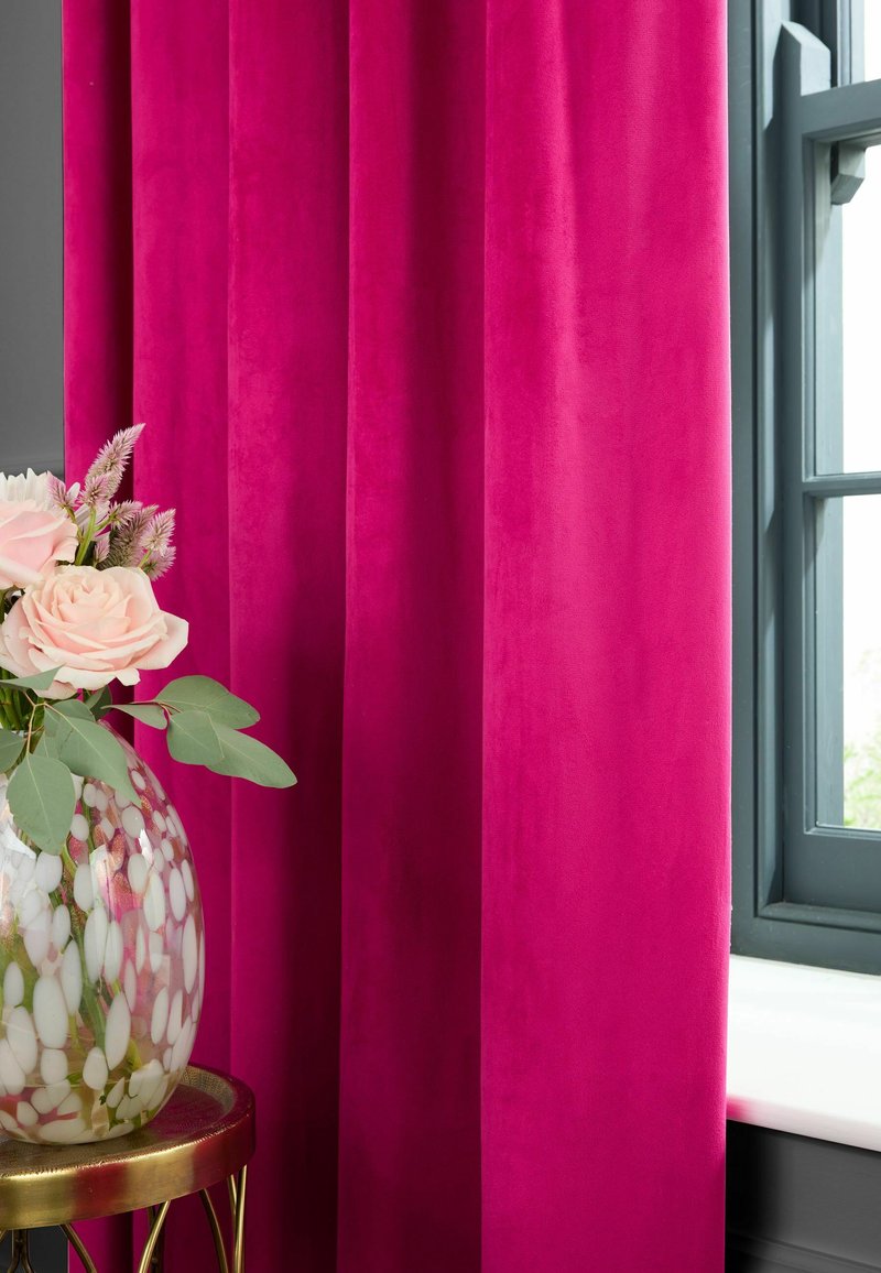 Next MATTE VELVET EYELET CURTAINS - Vorhang - pink fuchsia/pink meliert