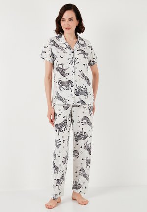 REGULAR FIT - Yöasusetti - ecru black
