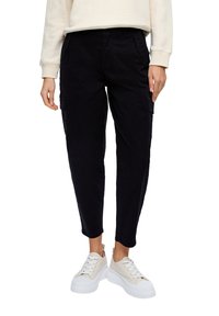 s.Oliver MIT SUPER HIGH WAIST - Cargohose - schwarz