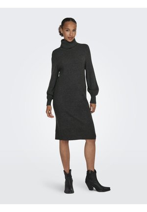 ONLSASHA L/S ROLLNECK  NCA KNT - Jumper dress - dark grey melange