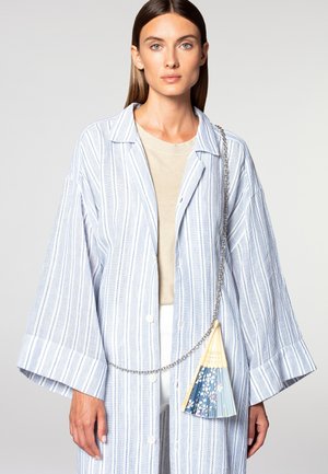 LONG YUKATA - Button-down blouse - blue