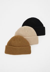 UNISEX 3 PACK - Bonnet - black/khaki/beige