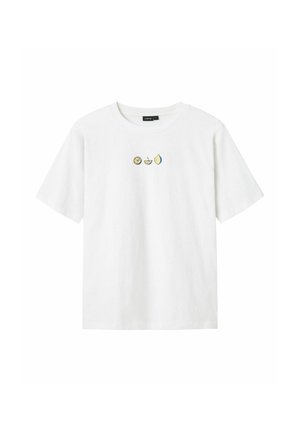 T-shirt med print - bright white