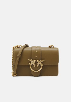 Pinko LOVE ONE MINI VITELLO SETA - Bandolera - piantagione/antique gold-coloured