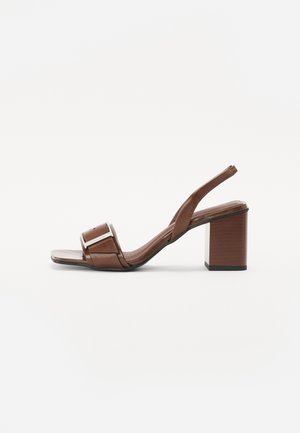 Calvin Klein SANDAL - Sandaalit nilkkaremmillä - chocolate lab