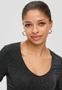 QS GLITZER-MIT RAFFUNGEN - Longsleeve - schwarz