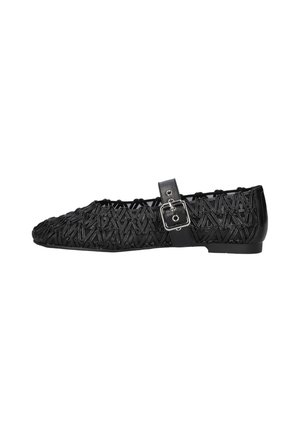 Notre-V, NOTRE-V DAMES BALLERINA'S POPPER. - Ankle strap ballerina shoes - black
