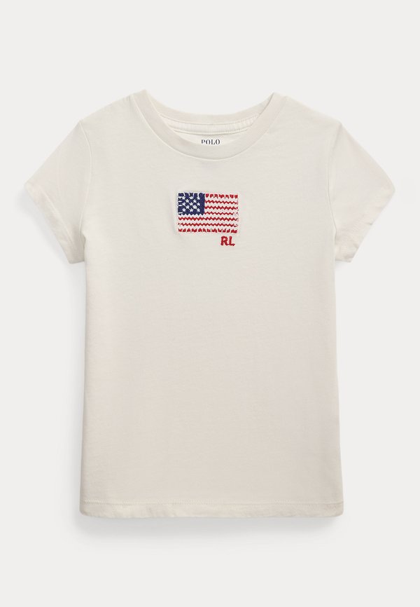 FLAG APPLIQUÉ COTTON JERSEY T-SHIRT - Print T-shirt - nevis