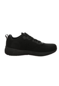 Scarpe sportive nere con tomaia in mesh testurizzato, design con lacci e suola in gomma dotata di scanalature per trazione. Anello sul tallone.