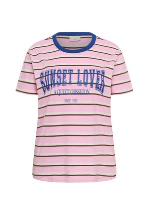 Kaffe Curve, KCELONA T-SHIRT - Camiseta estampada - pink carafe chalk stripe