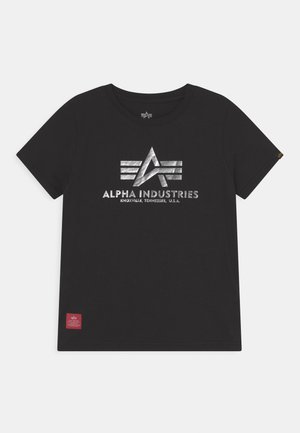 BASIC PRINT KIDS TEENS - Print T-shirt - black/metal silver