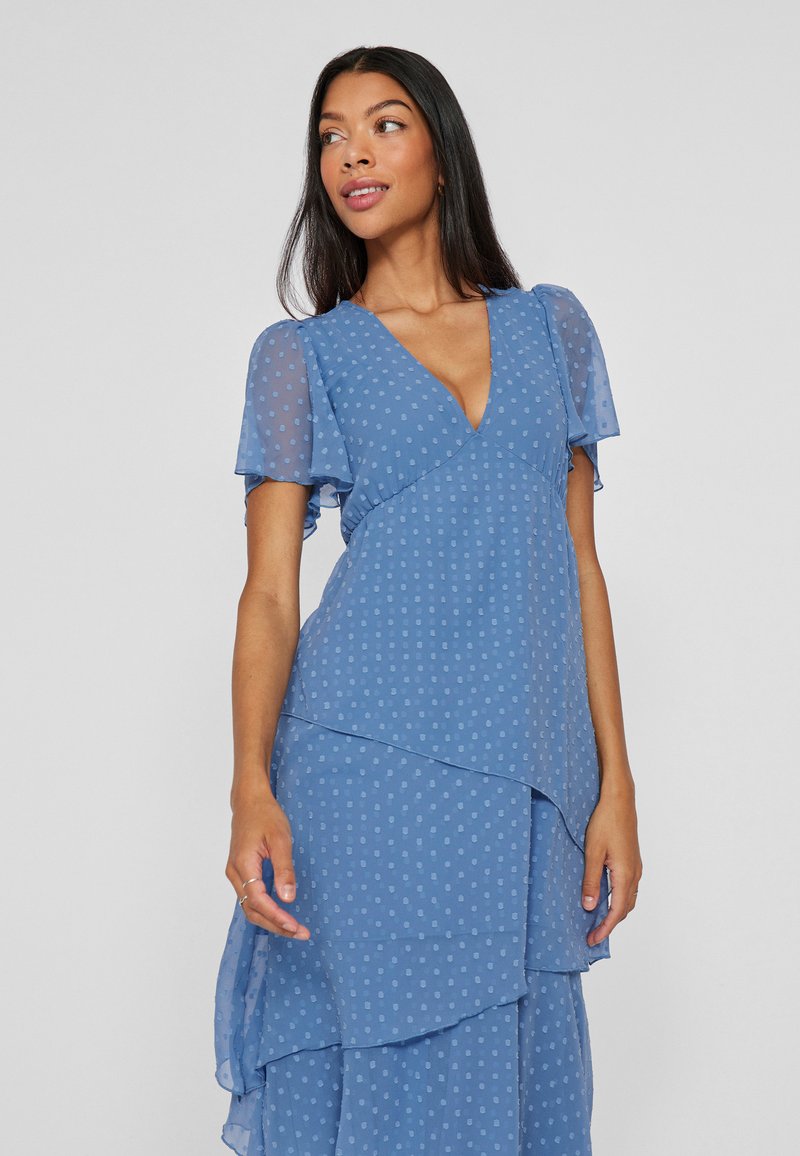 princess polly baby blue dress Anthropologie Light Blue Fleur Linen-blend Strapless Maxi Dress NEW, Size  10 main image 0