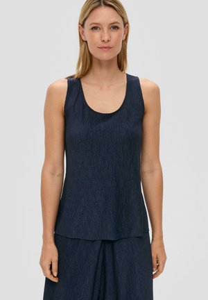 MIT PLISSEEFALTEN - Top - tiefblau