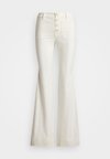 STRETCH COTTON CANVAS WIDE LEG PANT - Calças - white