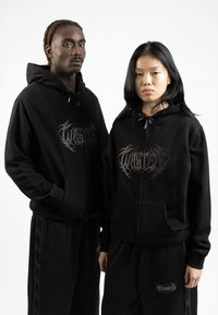 Wasted Paris - UNISEX AIM HOODIE ZIP - Užtrauktuku užsegamas treningas - black/dark grey Miniatiūros vaizdas 1