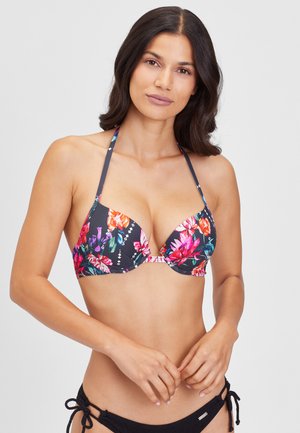 PUSH-UP - Bikini-Top - marine-bedruckt