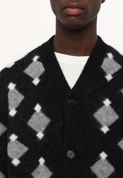 The Kooples Cardigan - black/grey/white