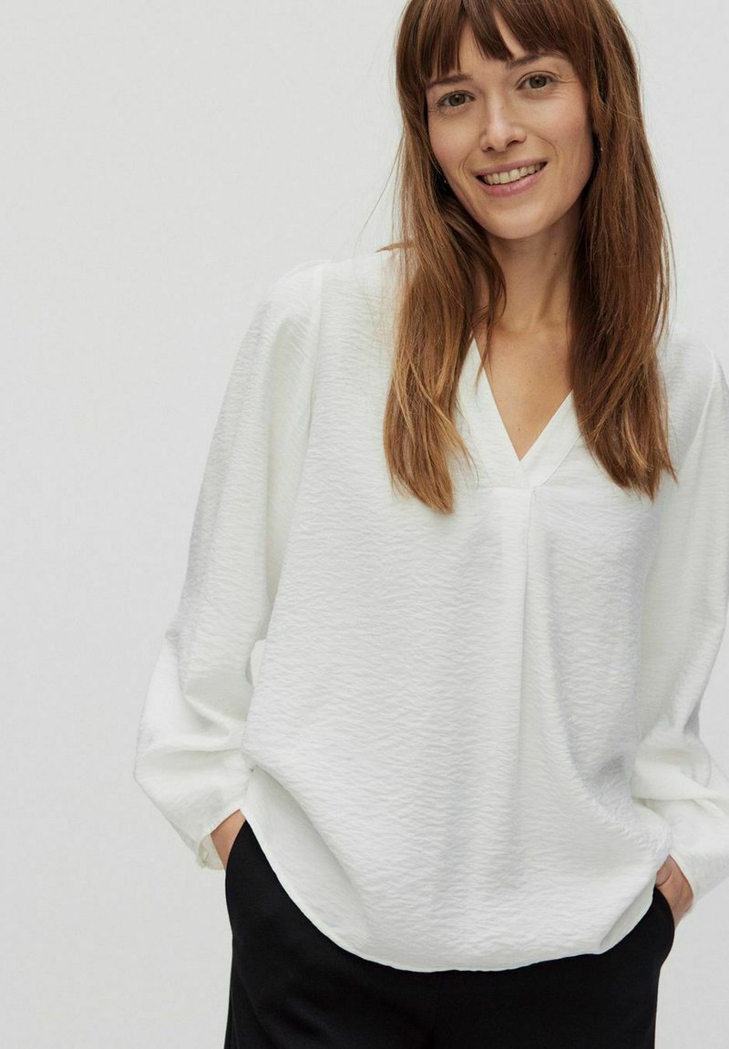 Vmiberia Ls V Neck Long Knit B Snow White