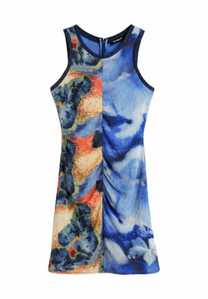 Desigual, SHORT PRINTED STRAPPY DRESS - Etui-jurk - blue