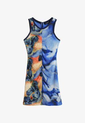 Desigual, SHORT PRINTED STRAPPY DRESS - Robe fourreau - blue