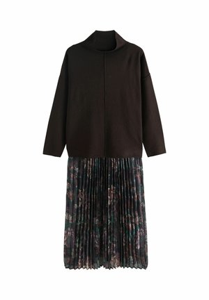 2-IN-1 WITH PLEATED - Rochie maxi - chocolate brown floral